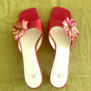 Anne Klein red leather sandals